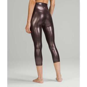 Lululemon Align High-Rise Crop 21" Shine, Radiate Foil French Press, Size 4